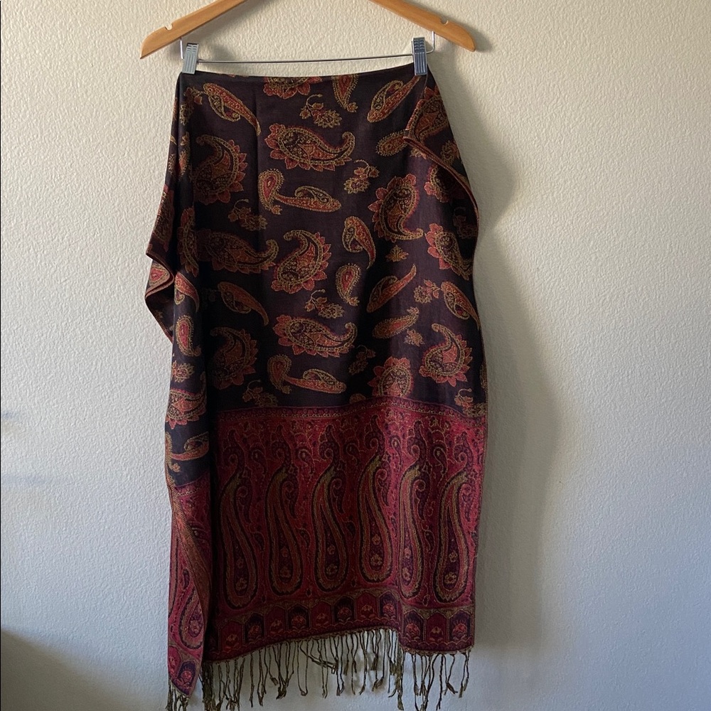 NEW Paisley Chocolate & Brown Scarf Wrap